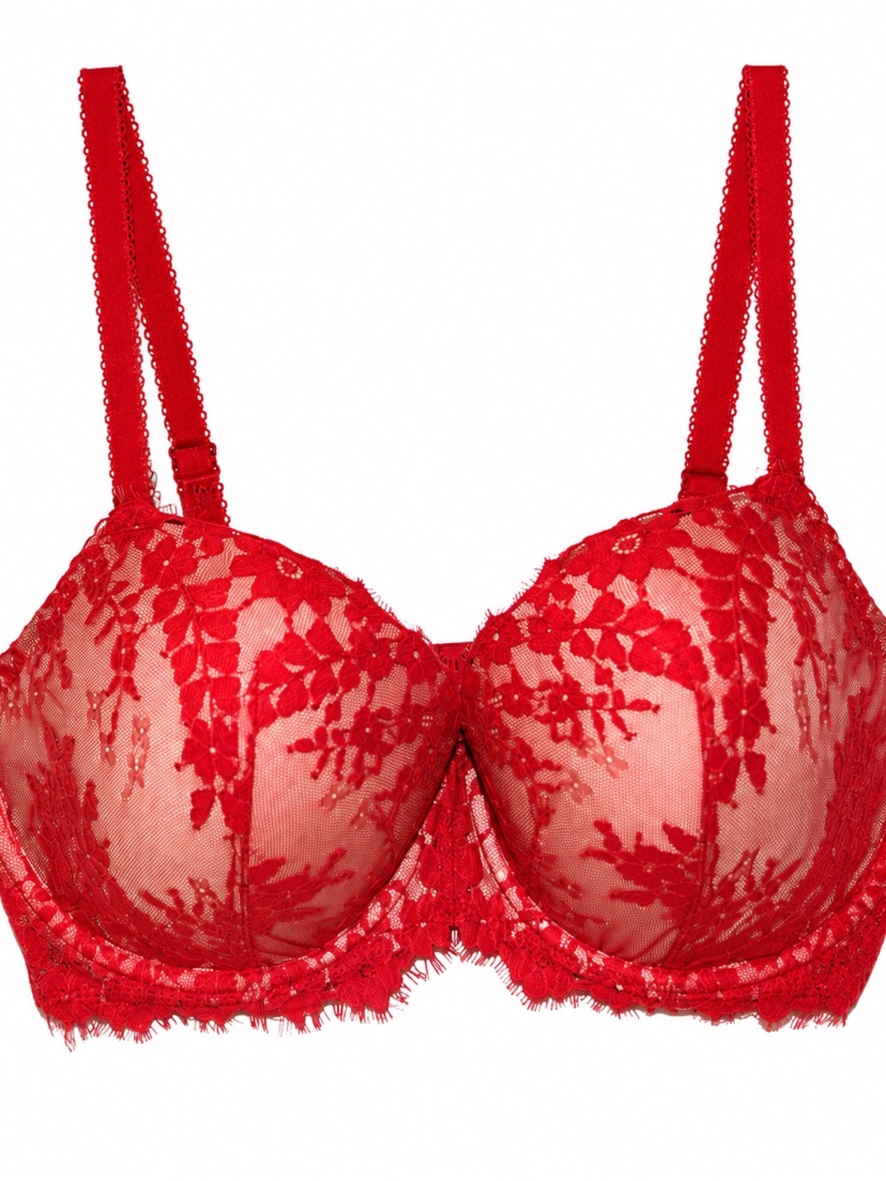 Victoria’s Secret Dream Angels Red Lace Lined Demi Bra 36DD